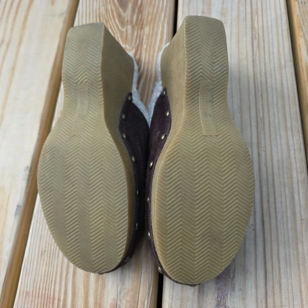 Tommy Girl Platform Heel Women's‎ Size 8 Vintage Suede Leather Stich 90's Y2K